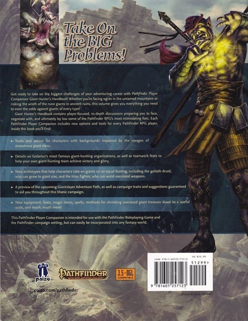 Pathfinder - Player Companion - Giant Hunters Handbook (B Grade) (Genbrug)